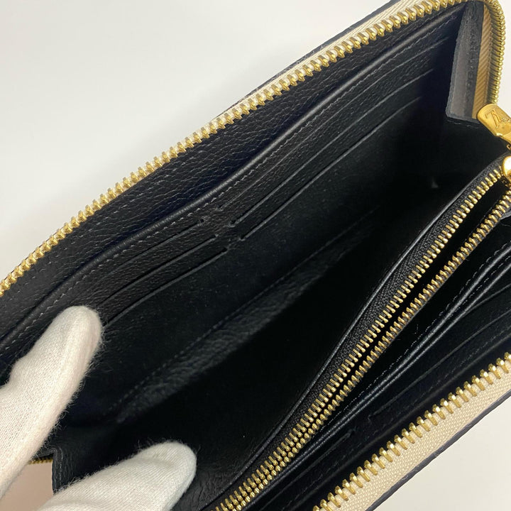 美品 ルイヴィトン LOUIS VUITTON モノグラム アンプラント ブロデリー ジッピーウォレット レディース
