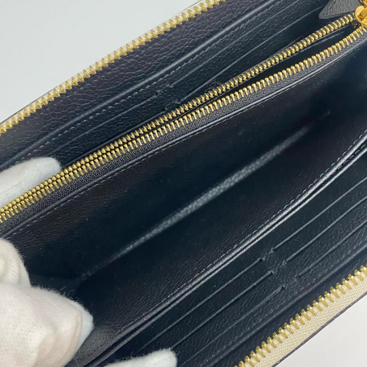 美品 ルイヴィトン LOUIS VUITTON モノグラム アンプラント ブロデリー ジッピーウォレット レディース