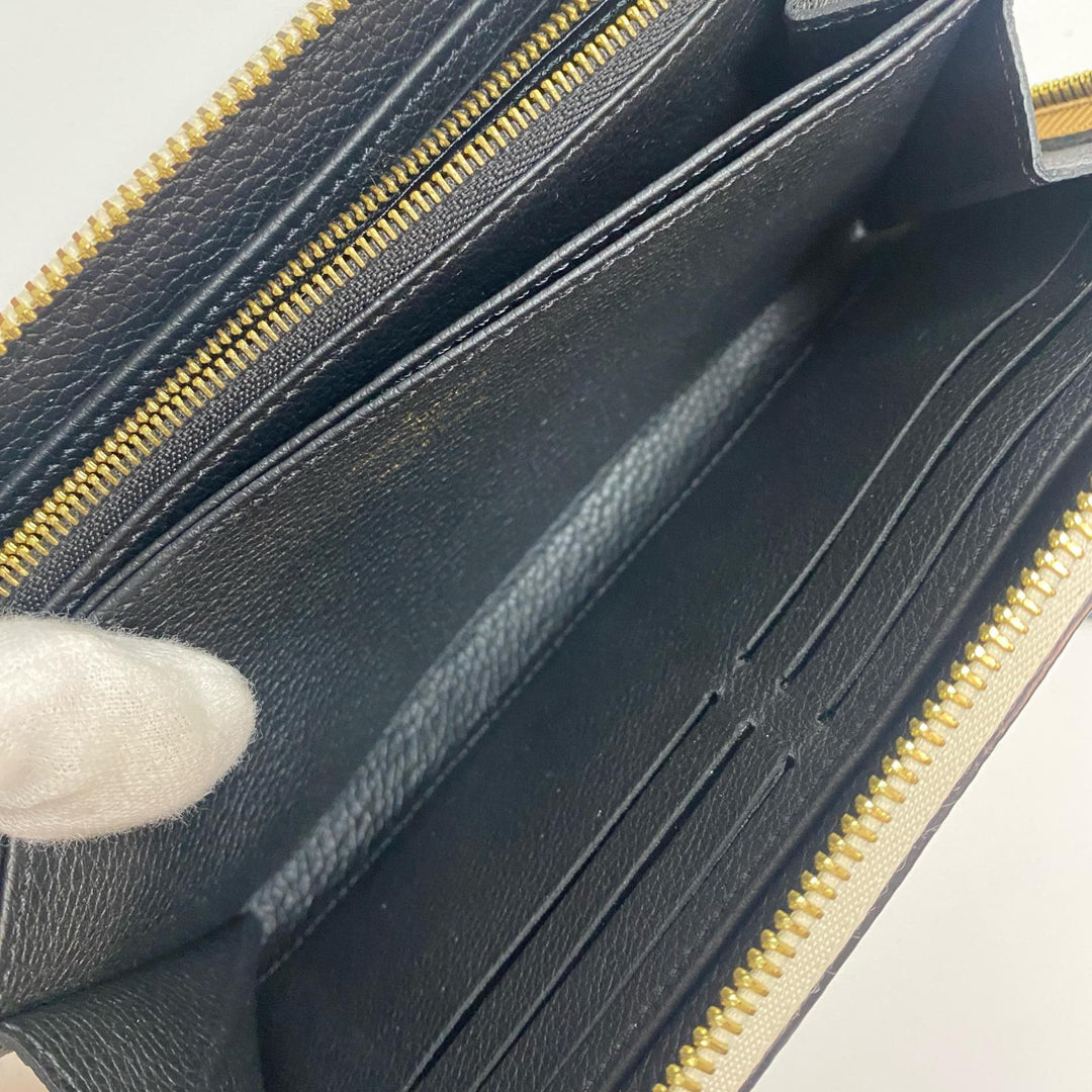 美品 ルイヴィトン LOUIS VUITTON モノグラム アンプラント ブロデリー ジッピーウォレット レディース