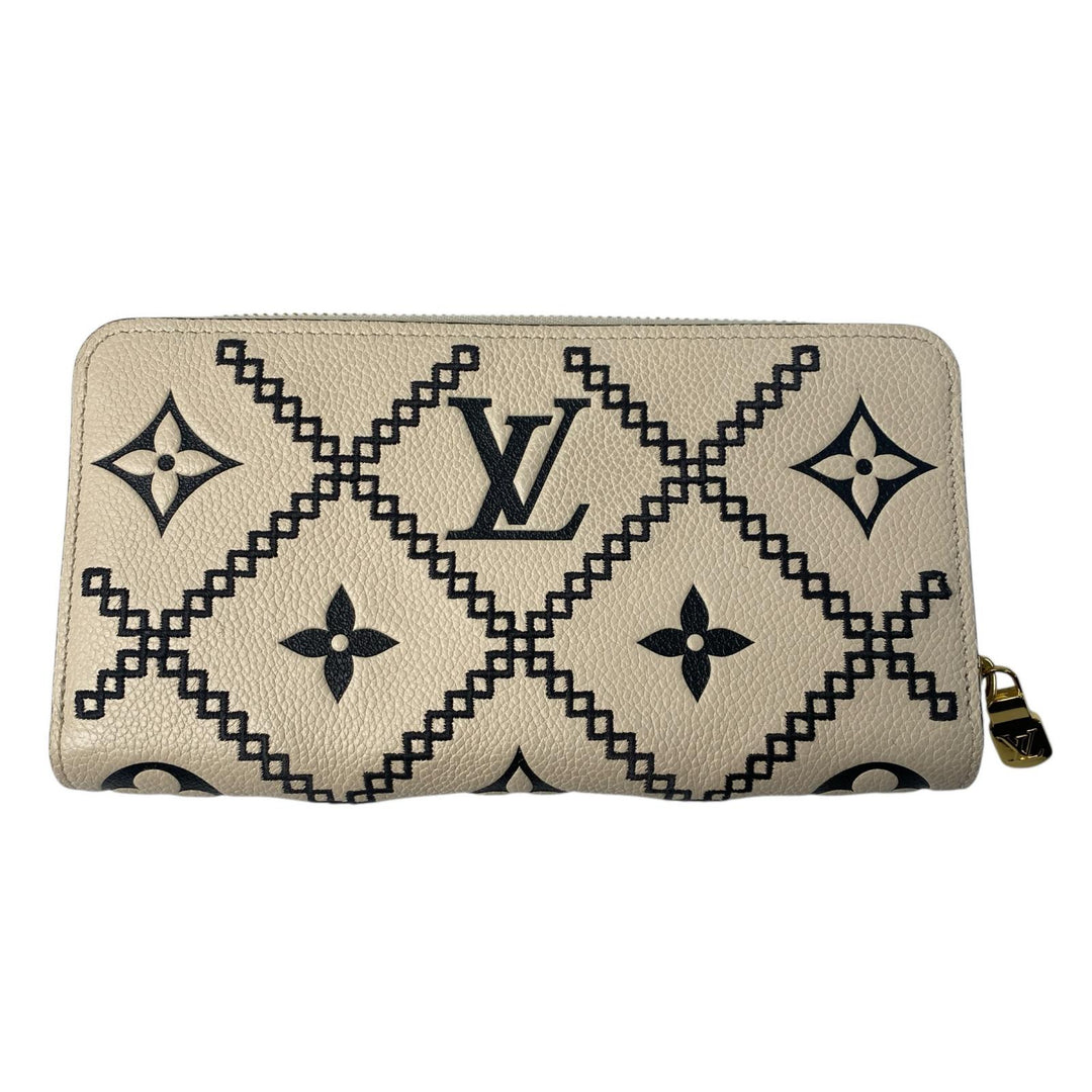 美品 ルイヴィトン LOUIS VUITTON モノグラム アンプラント ブロデリー ジッピーウォレット レディース