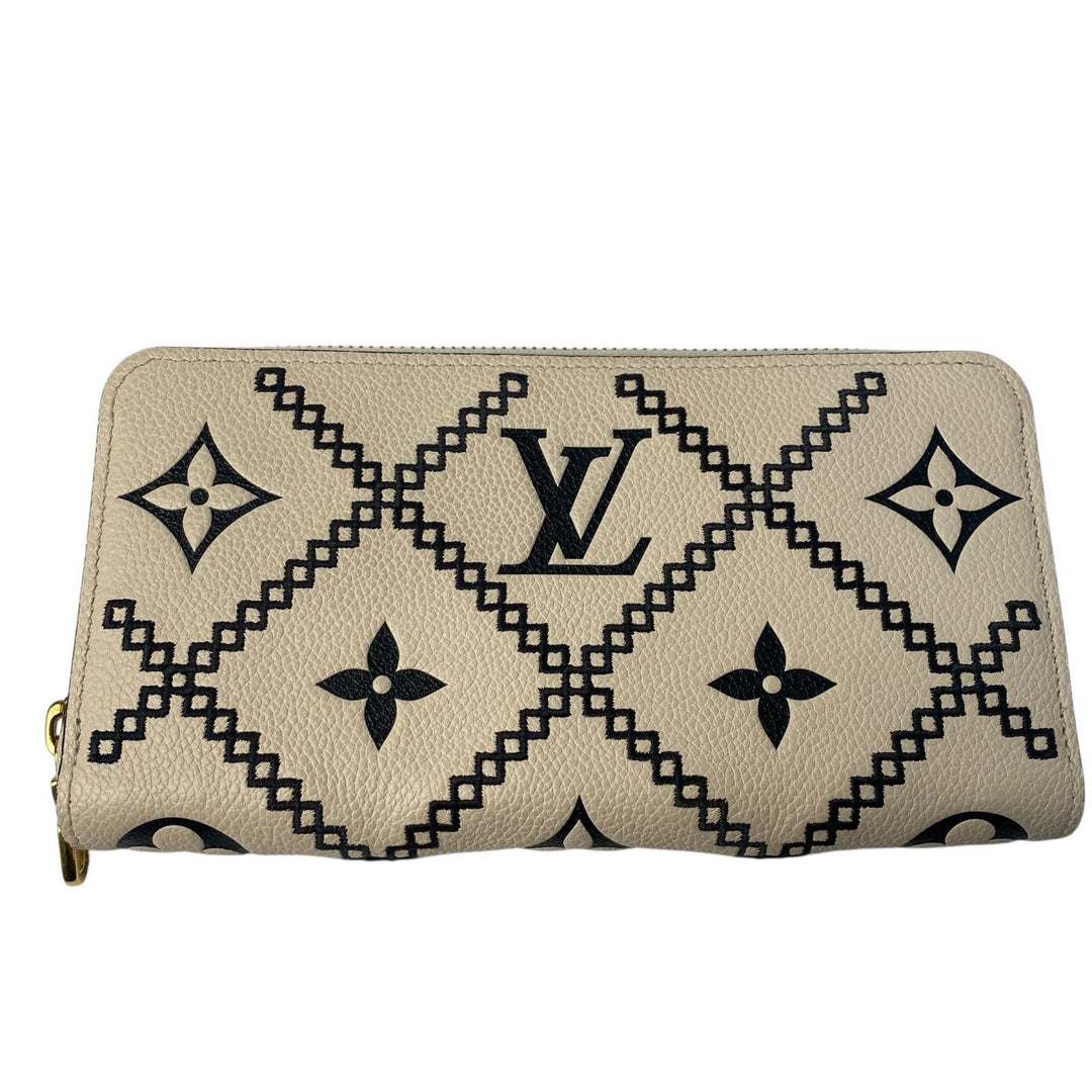 美品 ルイヴィトン LOUIS VUITTON モノグラム アンプラント ブロデリー ジッピーウォレット レディース