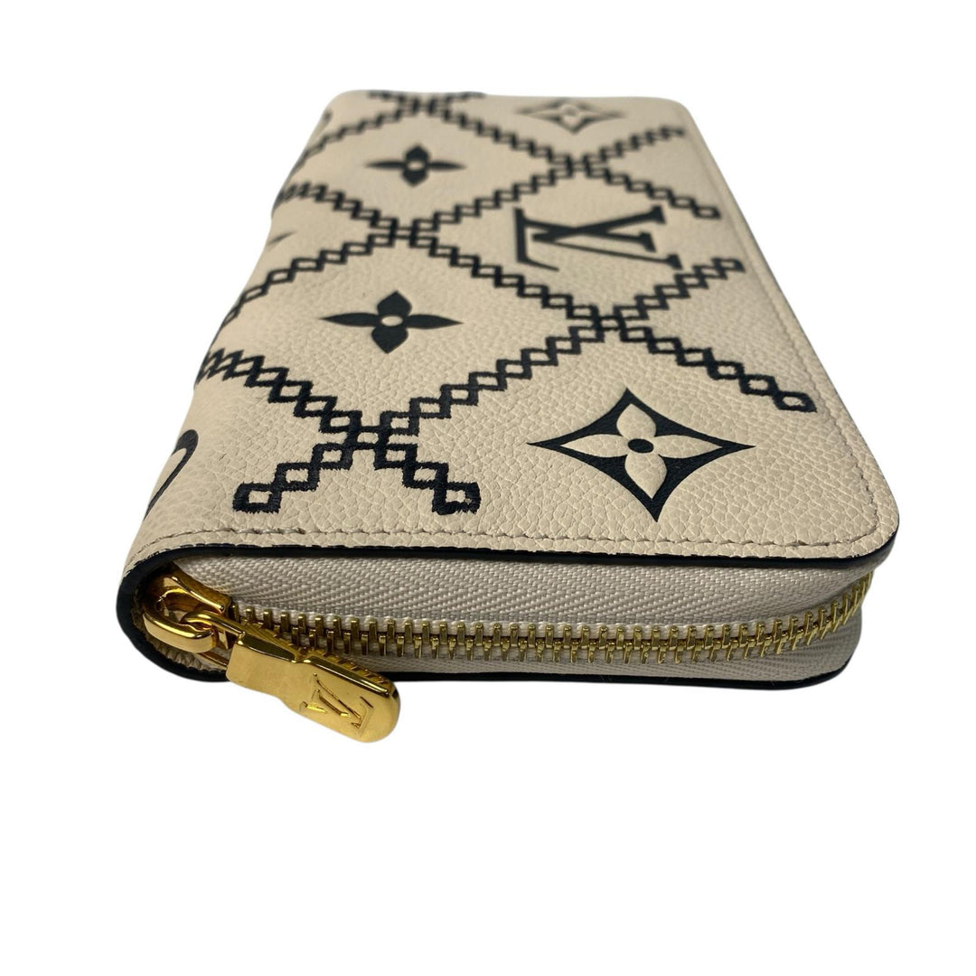 美品 ルイヴィトン LOUIS VUITTON モノグラム アンプラント ブロデリー ジッピーウォレット レディース