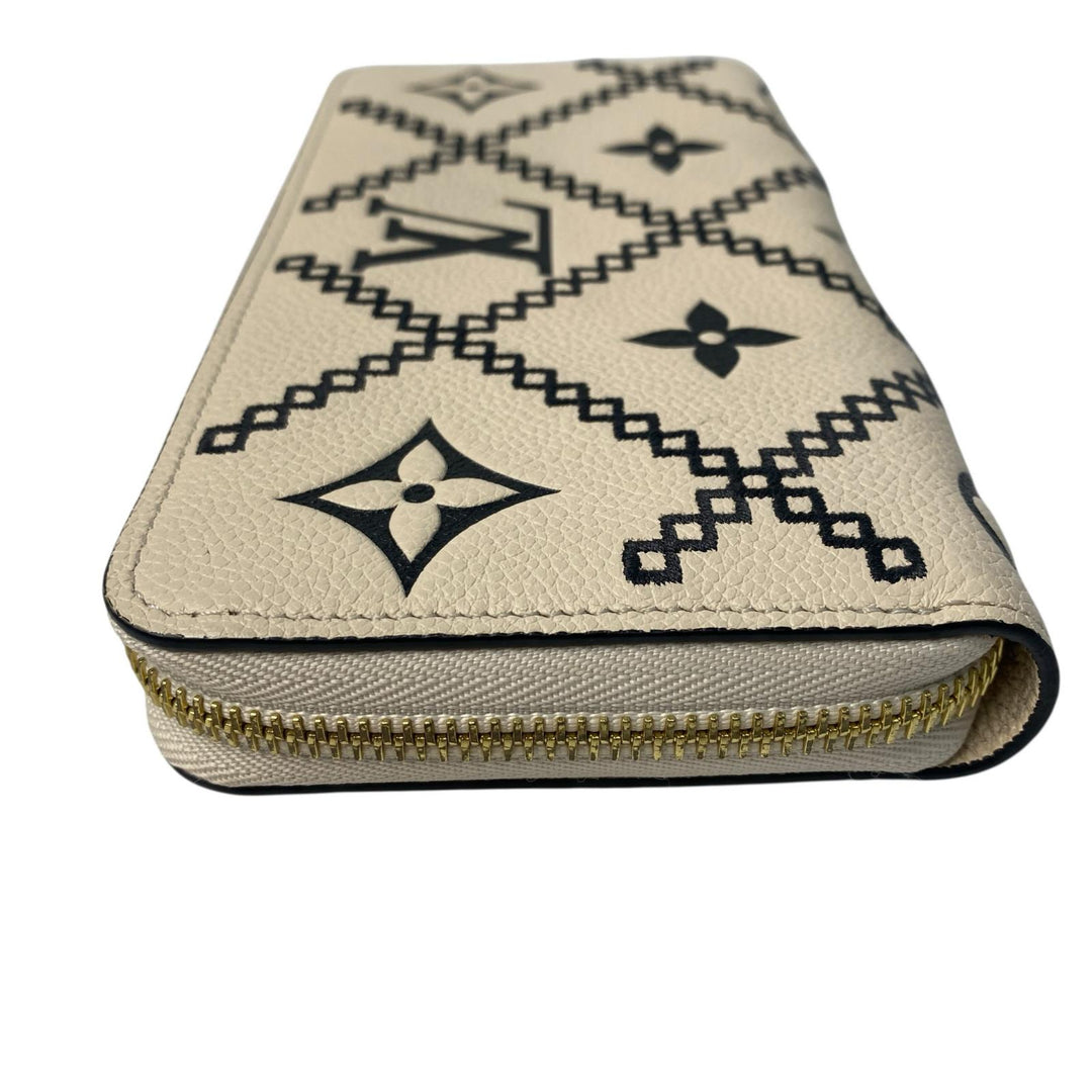 美品 ルイヴィトン LOUIS VUITTON モノグラム アンプラント ブロデリー ジッピーウォレット レディース