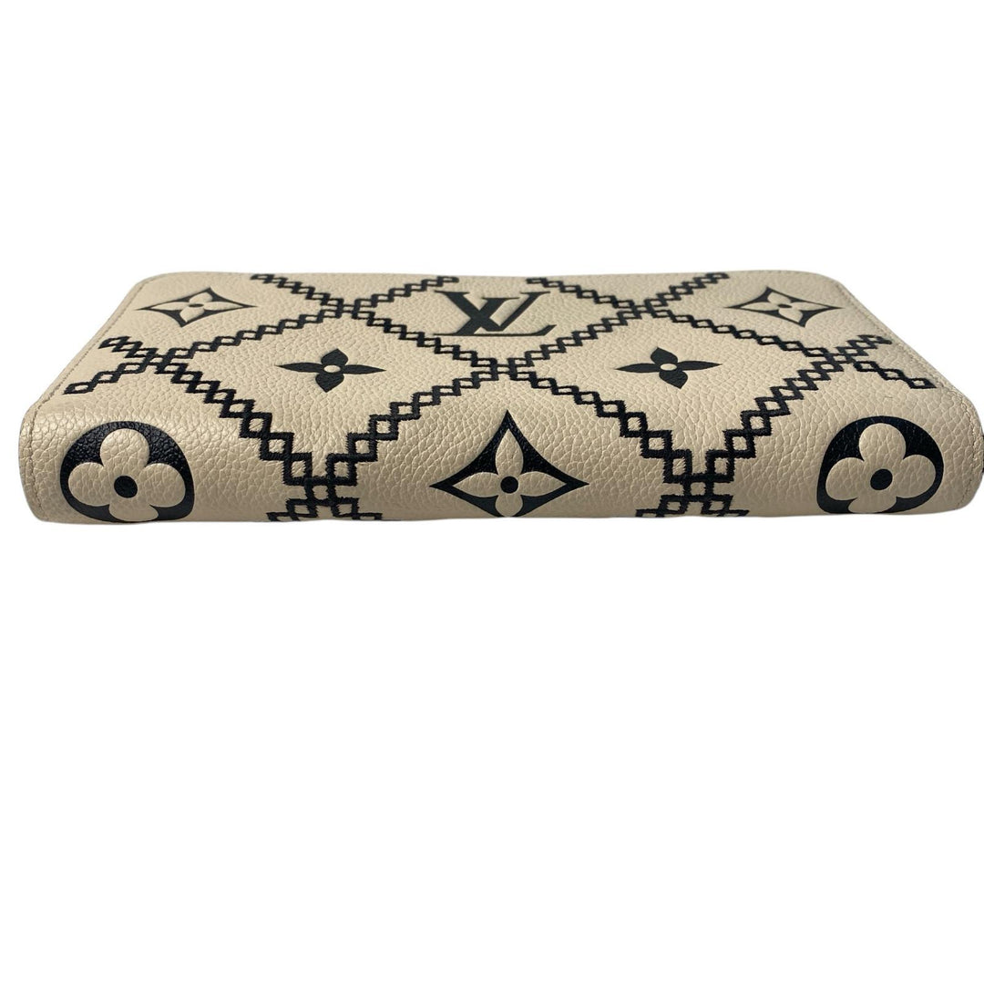 美品 ルイヴィトン LOUIS VUITTON モノグラム アンプラント ブロデリー ジッピーウォレット レディース