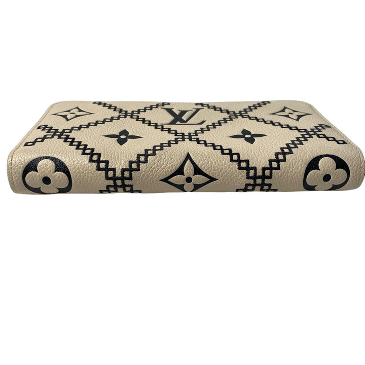 美品 ルイヴィトン LOUIS VUITTON モノグラム アンプラント ブロデリー ジッピーウォレット レディース