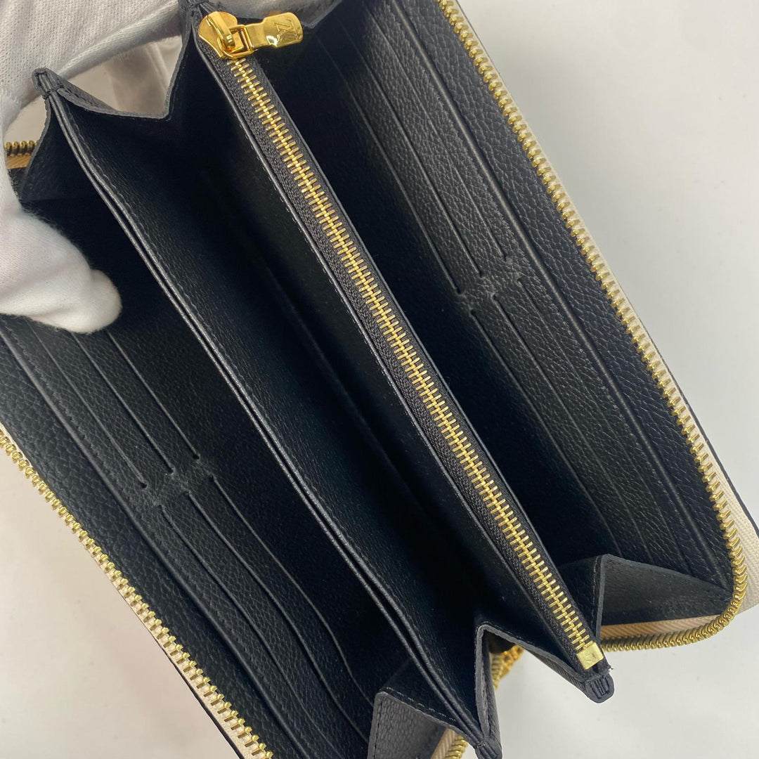 美品 ルイヴィトン LOUIS VUITTON モノグラム アンプラント ブロデリー ジッピーウォレット レディース