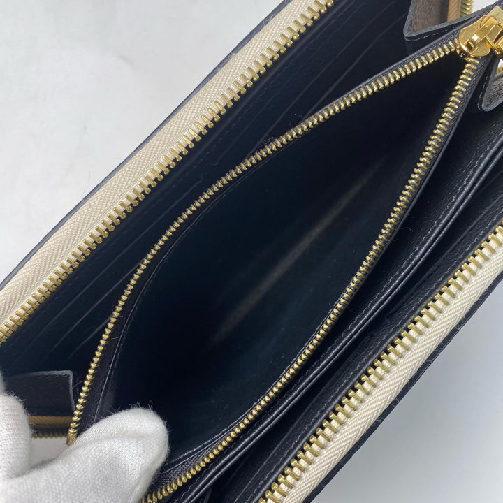 美品 ルイヴィトン LOUIS VUITTON モノグラム アンプラント ブロデリー ジッピーウォレット レディース