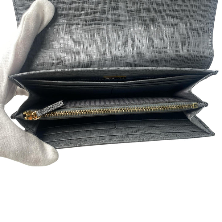 美品 フェンディ FENDI レディース 長財布 トゥージュール フラップ ロングウォレット