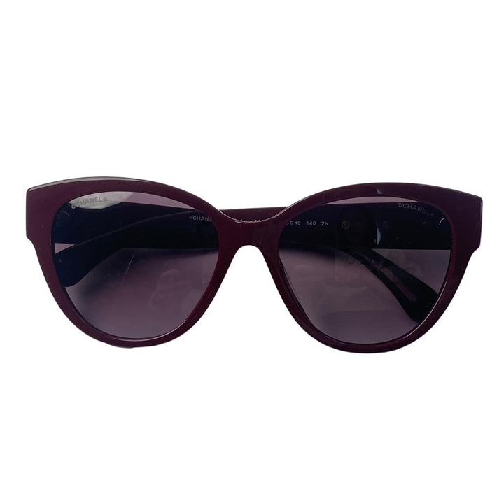 美品 シャネル CHANEL レディース フェイクパール ココマーク サングラス 56□ 5477-A