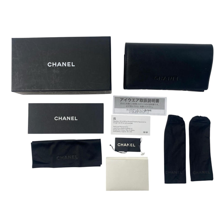 美品 シャネル CHANEL レディース フェイクパール ココマーク サングラス 56□ 5477-A