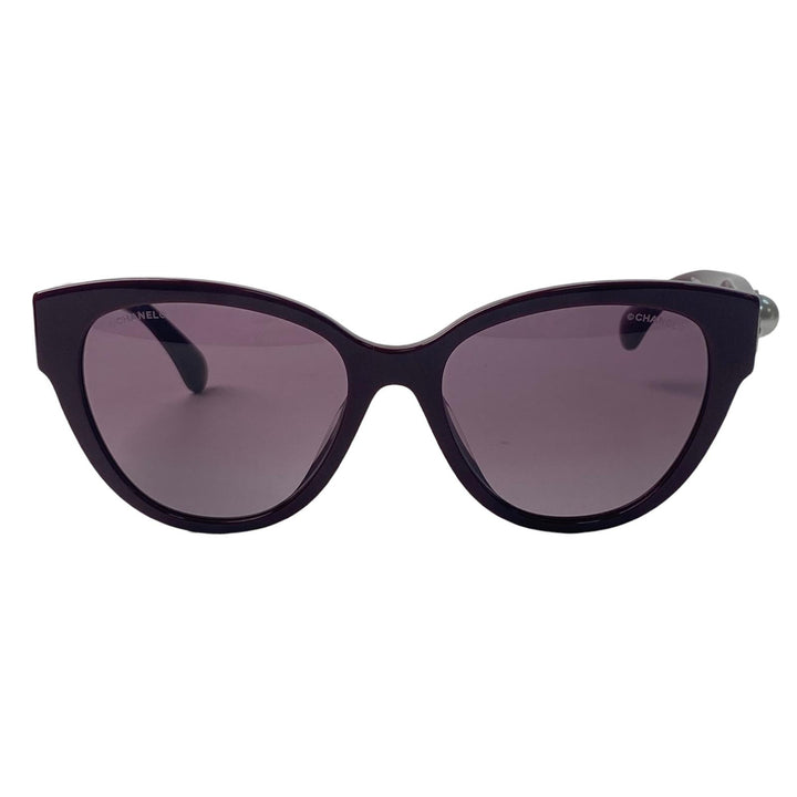 美品 シャネル CHANEL レディース フェイクパール ココマーク サングラス 56□ 5477-A