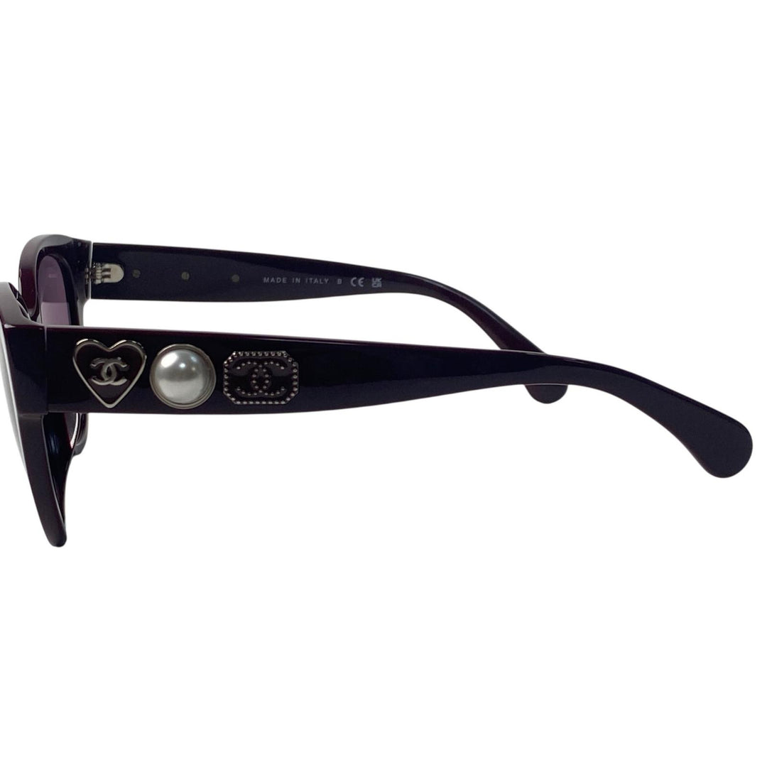 美品 シャネル CHANEL レディース フェイクパール ココマーク サングラス 56□ 5477-A