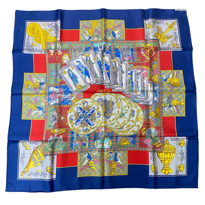 未使用 エルメス HERMES レディース カレ90 Le Tarot（タロットカード）