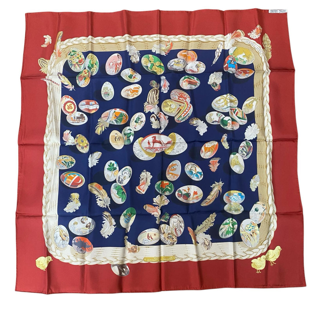 美品 エルメス HERMES レディース カレ90 COUVEE D'HERMES（エルメスの卵）