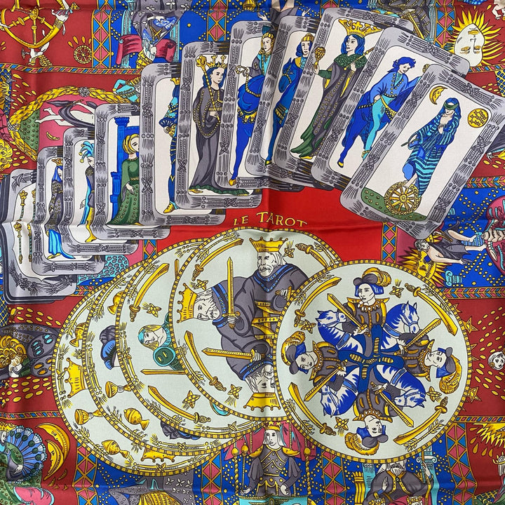 未使用 エルメス HERMES レディース カレ90 Le Tarot（タロットカード）