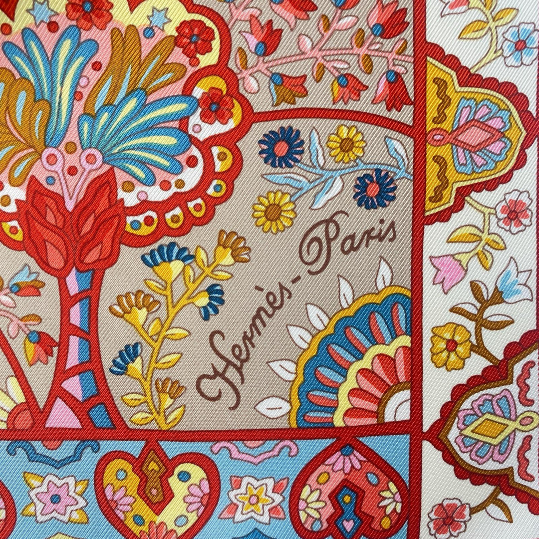 美品 エルメス HERMES レディース カレ90 花咲く島たちの国で