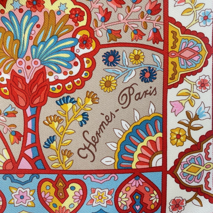 美品 エルメス HERMES レディース カレ90 花咲く島たちの国で