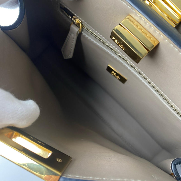 美品 フェンディ FENDI 8BN302 エッセンシャリー ピーカブー 2way ショルダーバッグ ハンドバッグ 斜めがけ クロスボディ レディース