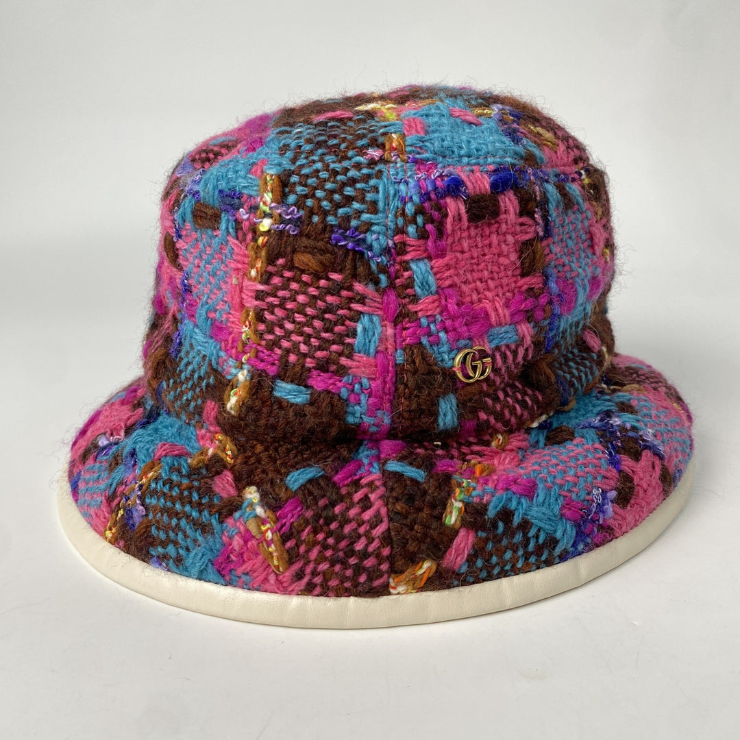 未使用 グッチ GUCCI レディース バケットハット GGロゴ ツイード