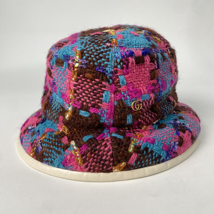 未使用 グッチ GUCCI レディース バケットハット GGロゴ ツイード