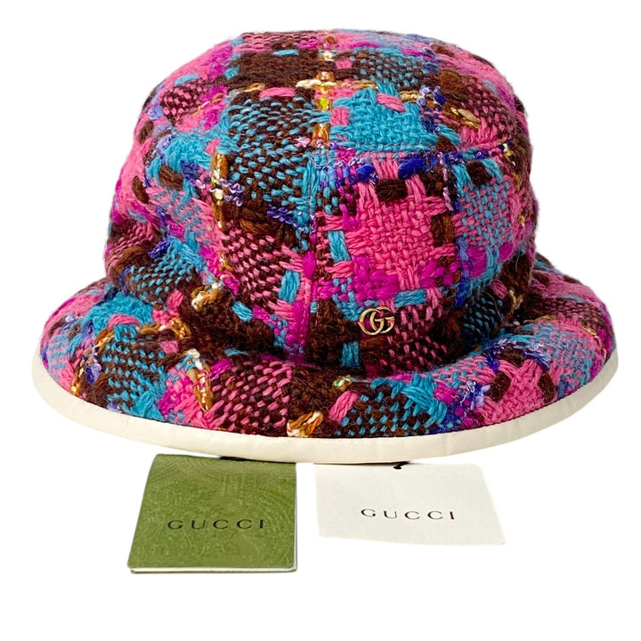 未使用 グッチ GUCCI レディース バケットハット GGロゴ ツイード