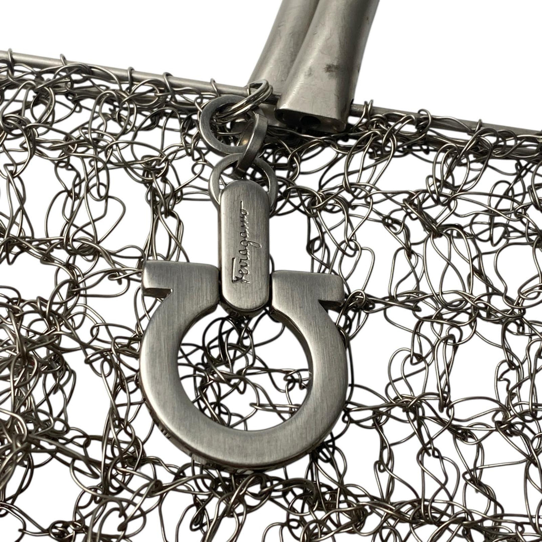 フェラガモ Ferragamo 2way 編み込み ビンテージ ショルダーバッグ ハンドバッグ レディース