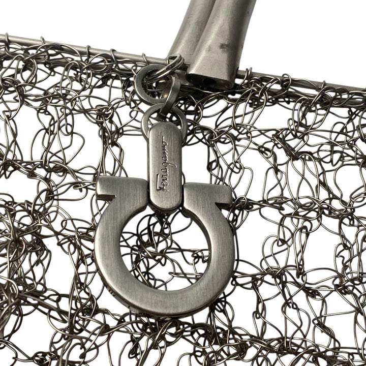 フェラガモ Ferragamo 2way 編み込み ビンテージ ショルダーバッグ ハンドバッグ レディース