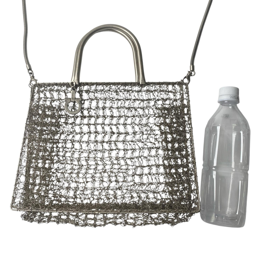 フェラガモ Ferragamo 2way 編み込み ビンテージ ショルダーバッグ ハンドバッグ レディース