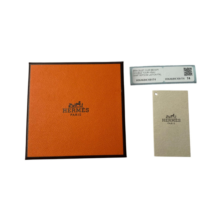 美品 エルメス HERMES ドゥブルトゥール ブレスレットネイビー レディース