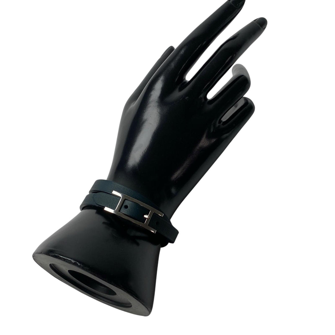 美品 エルメス HERMES ドゥブルトゥール ブレスレットネイビー レディース