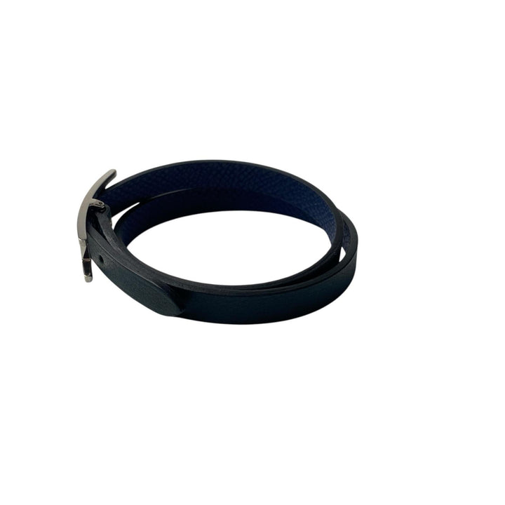 美品 エルメス HERMES ドゥブルトゥール ブレスレットネイビー レディース