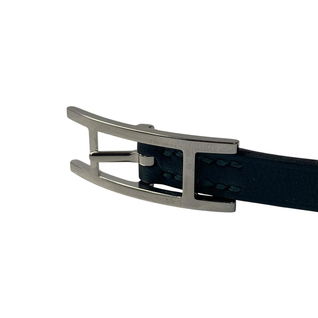 美品 エルメス HERMES ドゥブルトゥール ブレスレットネイビー レディース