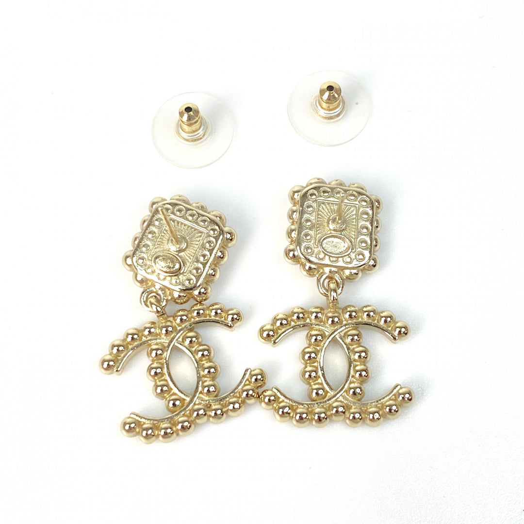 美品 シャネル CHANEL レディース ピアス A21K ラインストーン ピンク ゴールド【中古】