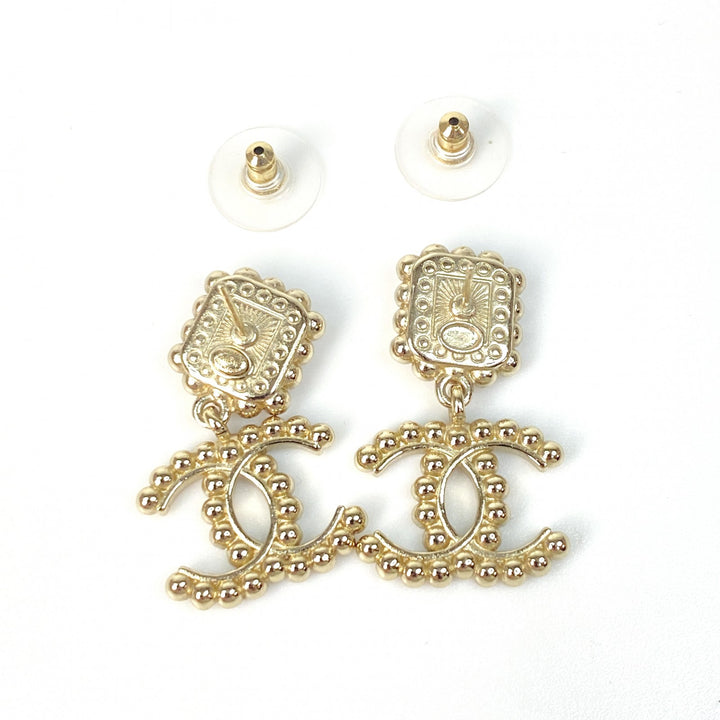 美品 シャネル CHANEL レディース ピアス A21K ラインストーン ピンク ゴールド【中古】