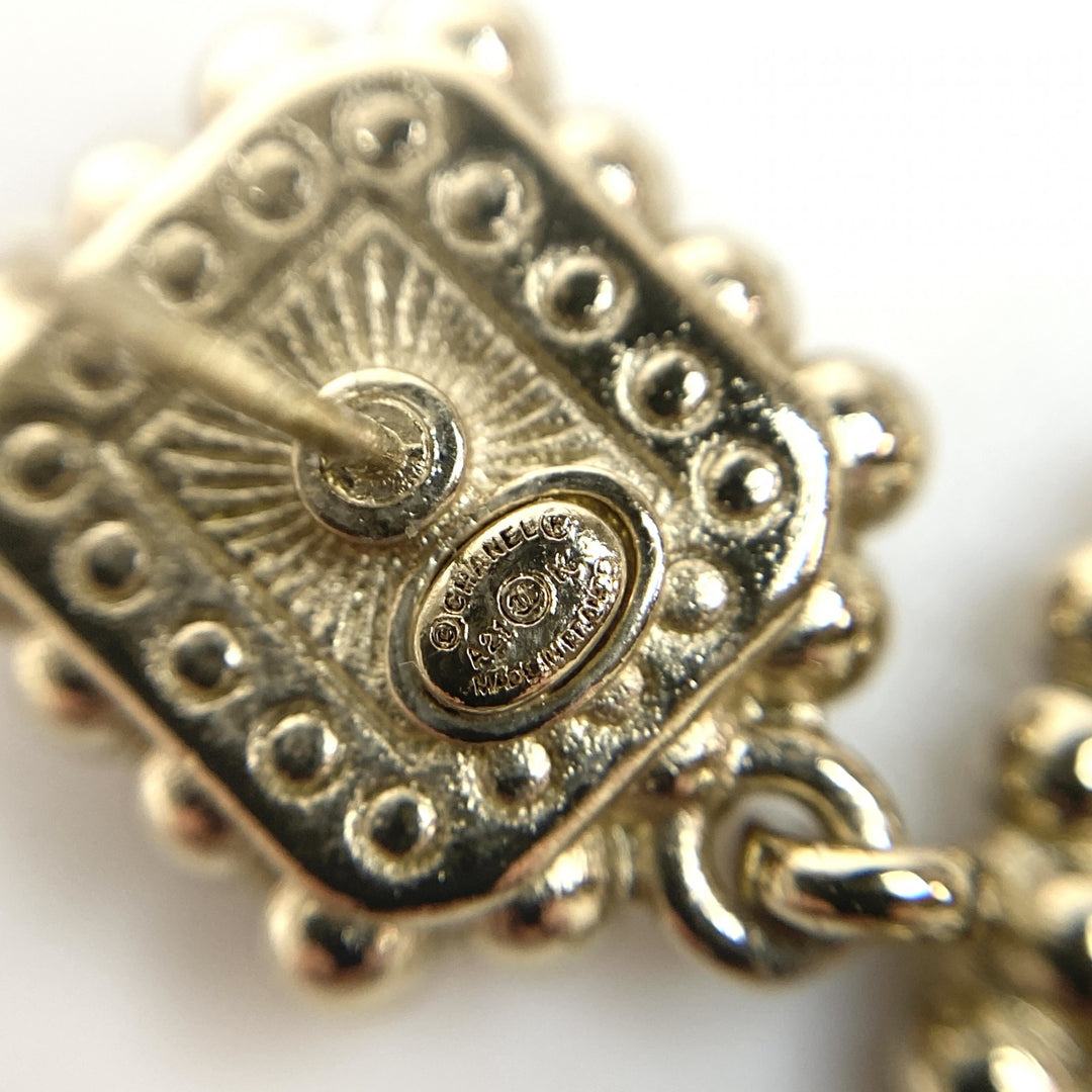 美品 シャネル CHANEL レディース ピアス A21K ラインストーン ピンク ゴールド【中古】