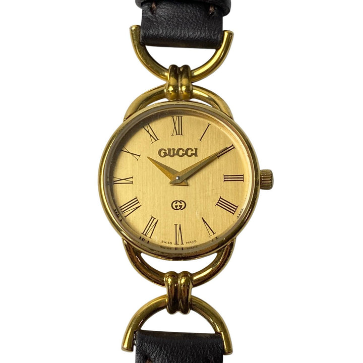 グッチ GUCCI 6000L GP QZ シャンパン文字盤 稼働品 レディース