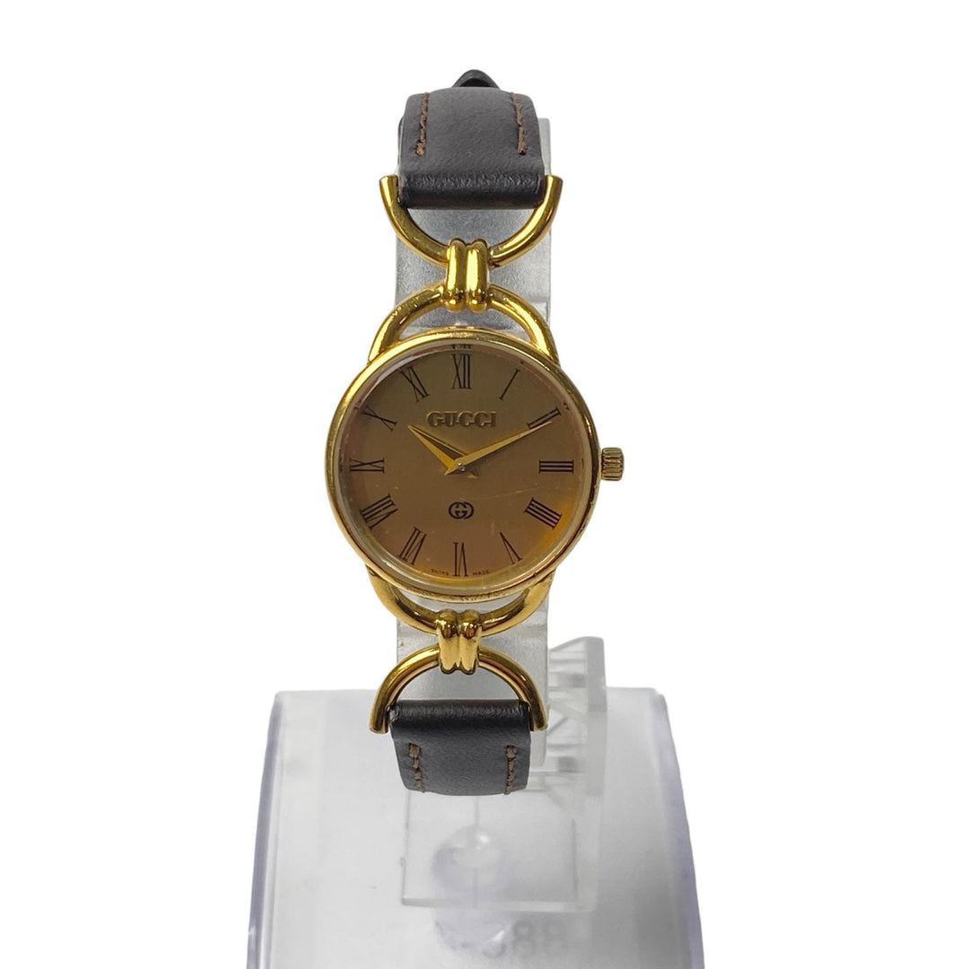 グッチ GUCCI 6000L GP QZ シャンパン文字盤 稼働品 レディース