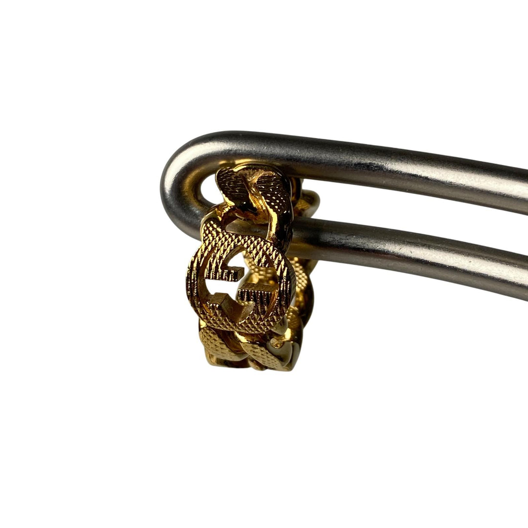 美品 グッチ GUCCI インターロッキング GGマーク フープピアス 片耳 レディース