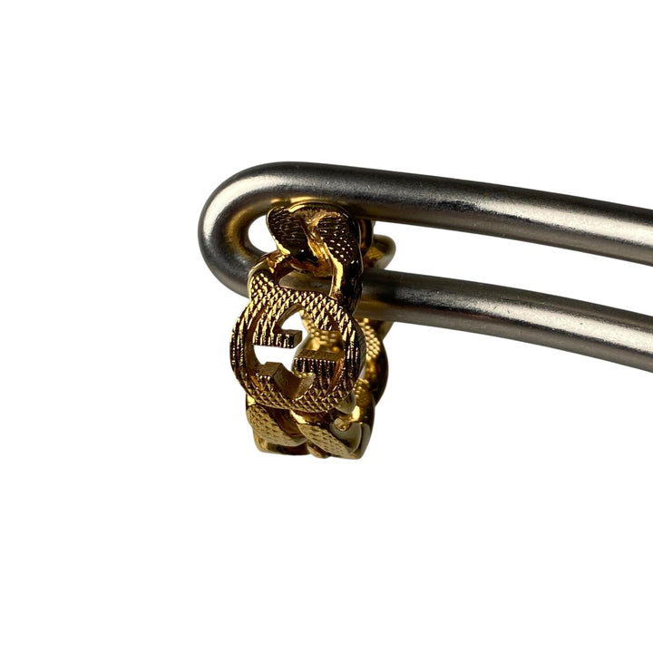 美品 グッチ GUCCI インターロッキング GGマーク フープピアス 片耳 レディース