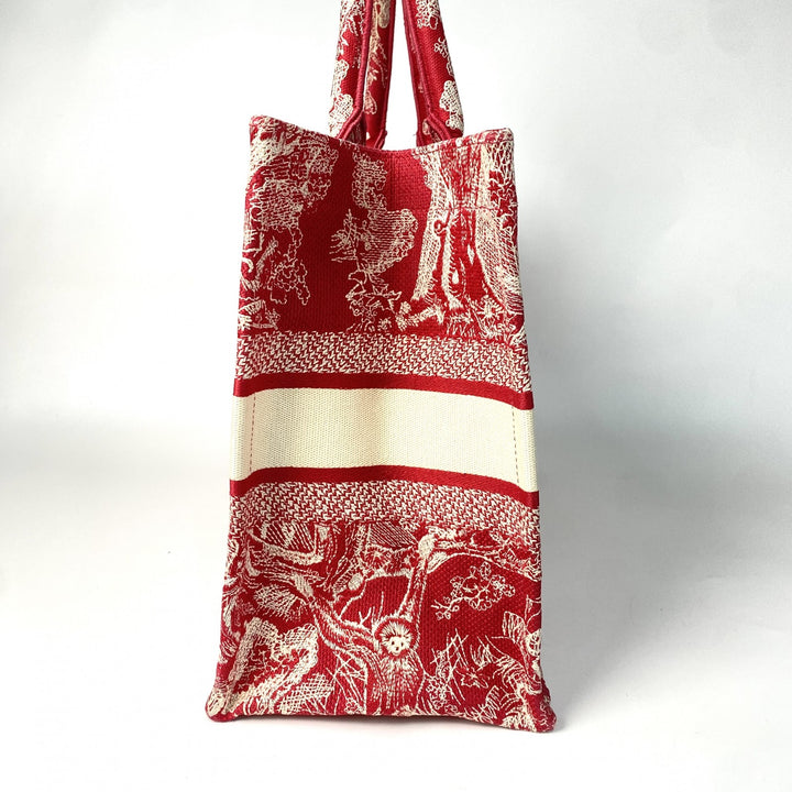 正規品 美品 ディオール DIOR レディース ブックトート ミディアム トワルドゥ ジュイ トートバッグ