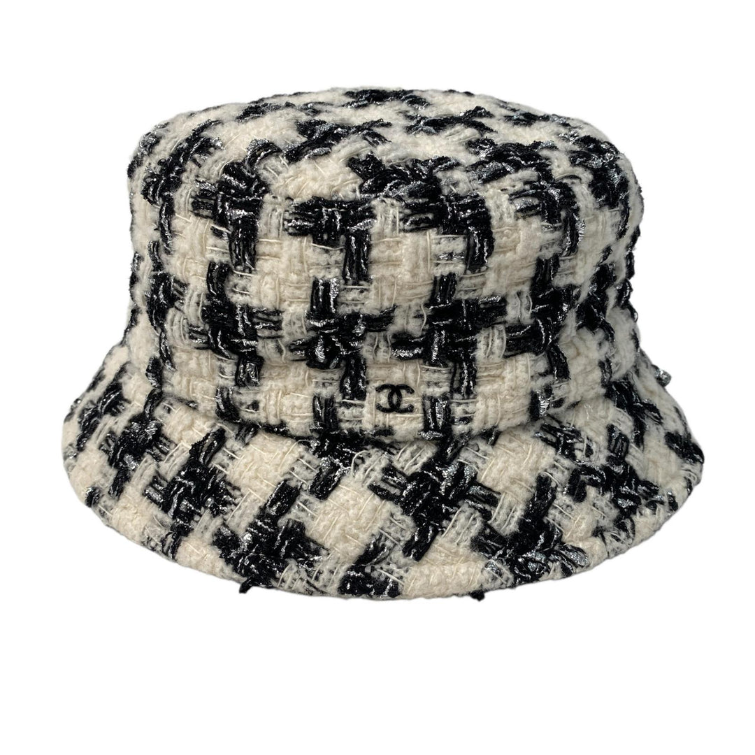 シャネル CHANEL ツイード ココマーク バケットハット #S レディース