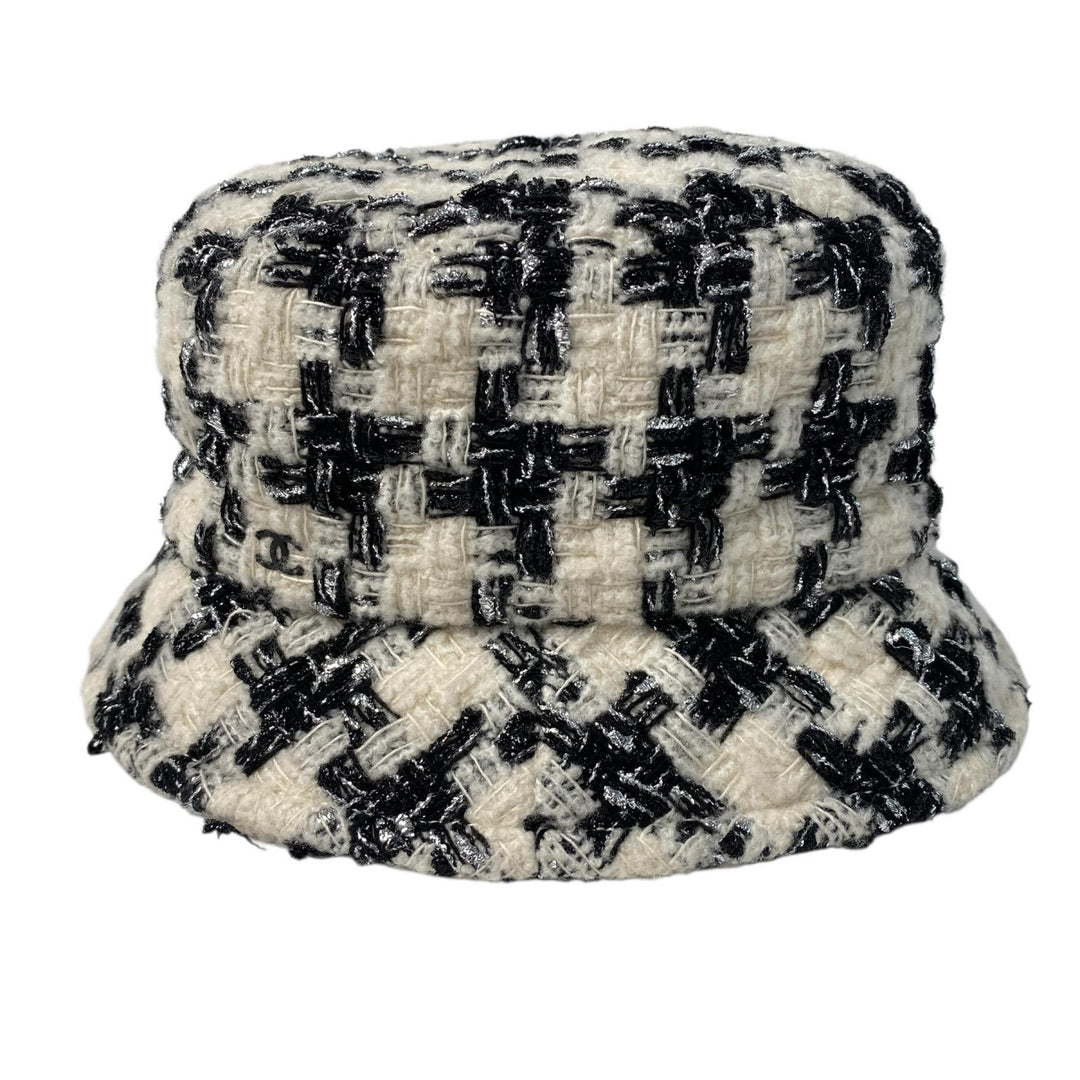 シャネル CHANEL ツイード ココマーク バケットハット #S レディース