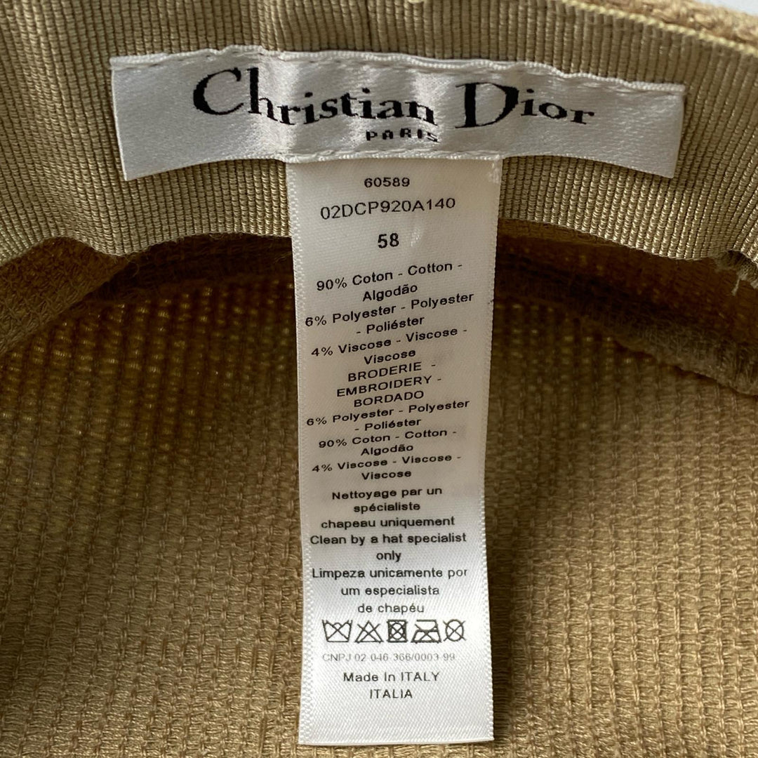 美品 ディオール DIOR キャスケット 帽子 コットン #58 レディース