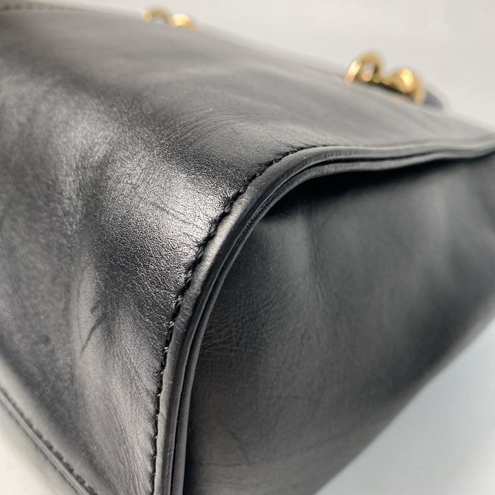 TOD'S トッズ ブラック レザー 2way ショルダーバッグ ハンドバッグ 斜めがけ クロスボディ レディース