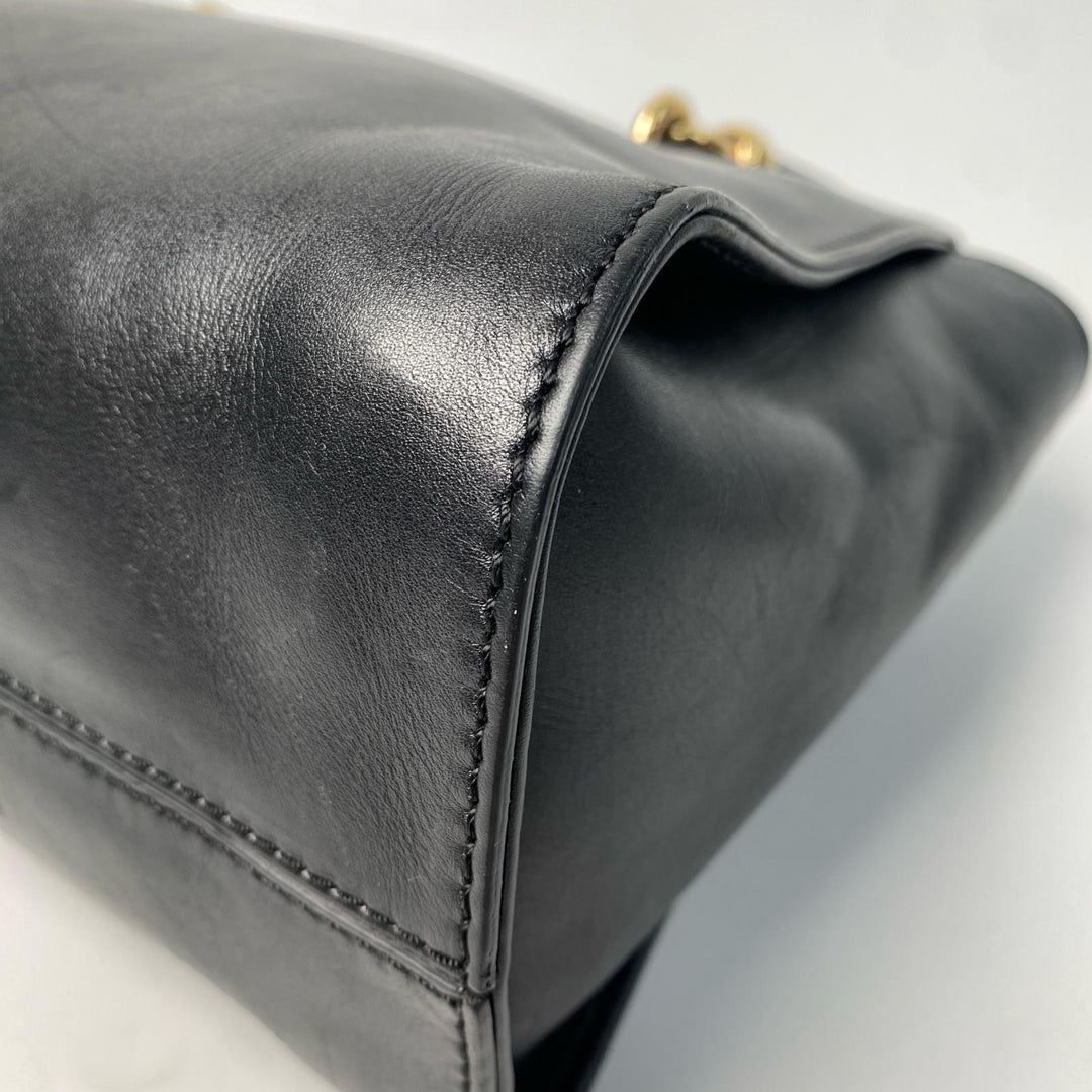 TOD'S トッズ ブラック レザー 2way ショルダーバッグ ハンドバッグ 斜めがけ クロスボディ レディース