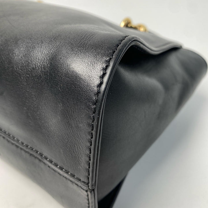 TOD'S トッズ ブラック レザー 2way ショルダーバッグ ハンドバッグ 斜めがけ クロスボディ レディース