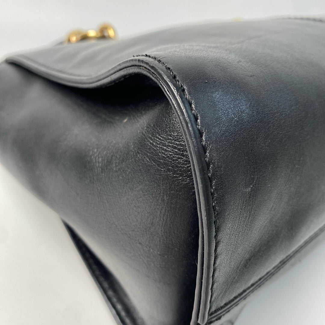 TOD'S トッズ ブラック レザー 2way ショルダーバッグ ハンドバッグ 斜めがけ クロスボディ レディース