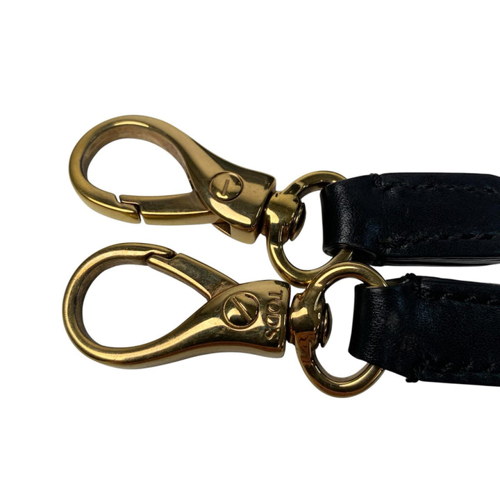 TOD'S トッズ ブラック レザー 2way ショルダーバッグ ハンドバッグ 斜めがけ クロスボディ レディース
