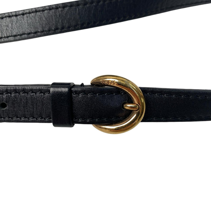 TOD'S トッズ ブラック レザー 2way ショルダーバッグ ハンドバッグ 斜めがけ クロスボディ レディース