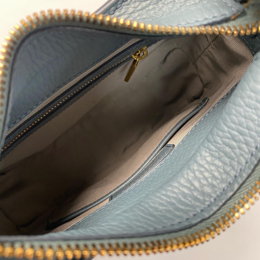 トッズ TOD's オーボエ ミニレザー 2way ショルダーバッグ ライトブルー 斜めがけ クロスボディ レディース